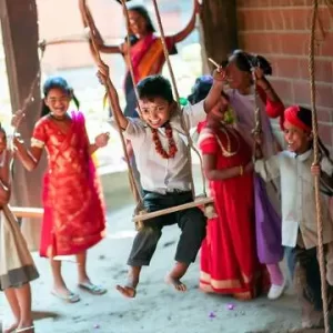 children-playing-swing-in-dashain